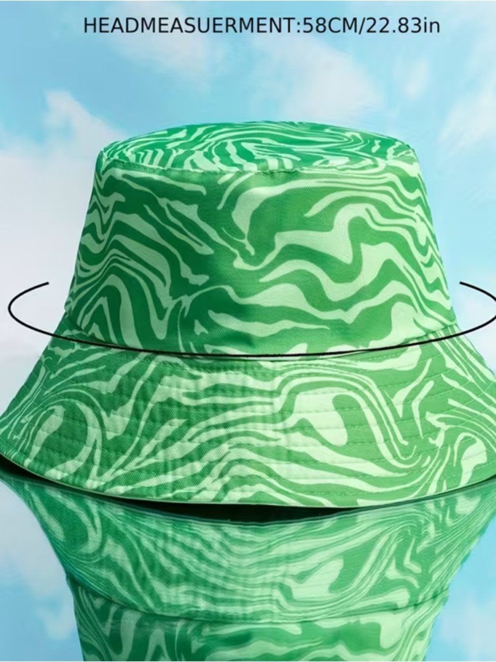 Green Swirl Festival Bucket Hat | Y2K Retro Summer Vibes - Picture 3 of 4